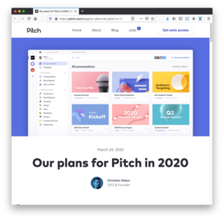 <h2><a href="https://pitch.com/blog/our-plans-for-pitch-in-2020?utm_medium=email&amp;utm_source=mailchimp&amp;utm_campaign=march_reveal&amp;utm_content=opt_in_comms" target="_blank">Our plans for Pitch in 2020</a></h2>